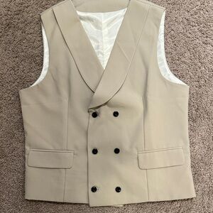 Elegant Cream Vest with Black Buttons